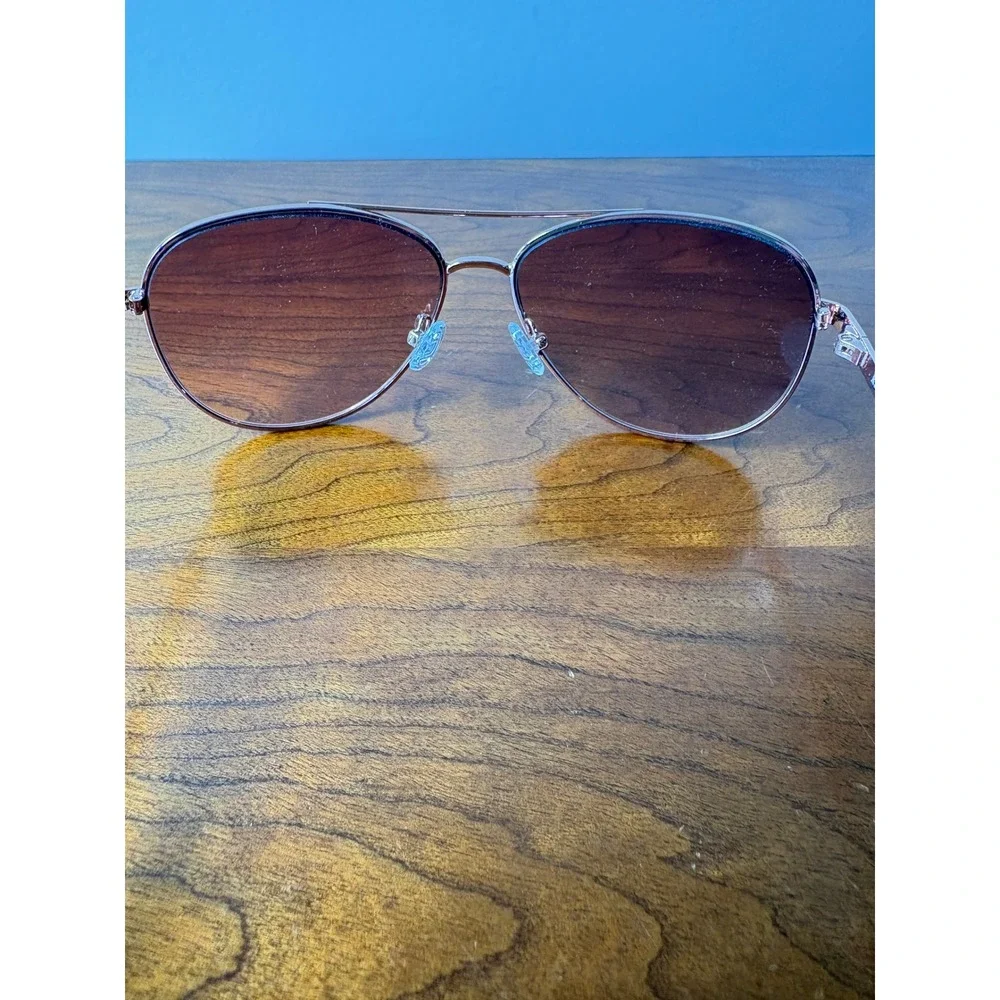 Kate Spade Emmaline/S Rose Gold Aviator Sunglasses Brown Gradient 000M2 58mm NEW